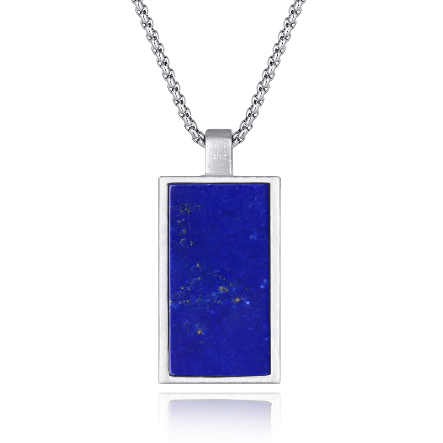 

Lapis lazuli December birthstone plate necklace [Koai] синій