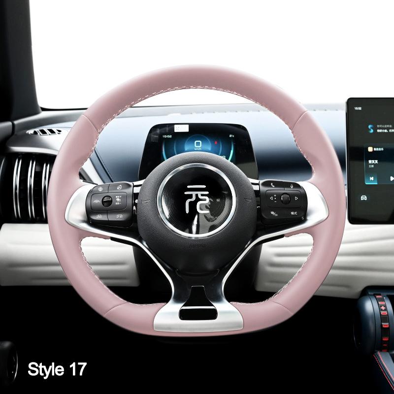 High Hand Sewing Stitching Car Steering Wheel Cover For BYD ATTO 3 Yuan Plus 2025 2025 2025 Nappa Leather Auto Interior Wrap