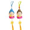 Cartoon Buddha Pendant Keyring with Lanyard Plush Doll Toy Soft Velvet Hanging Ornament Bag Decoration