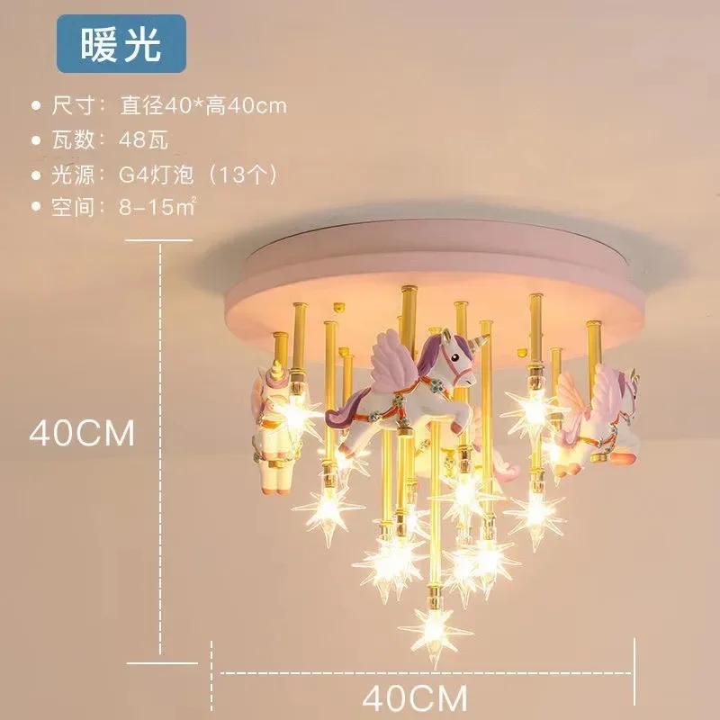 Children's Room LED Ceiling Lights Nordic Bedroom Lamps and Lanterns Modern Cartoon Resin Unicorn Kids Lighting LED Decoration