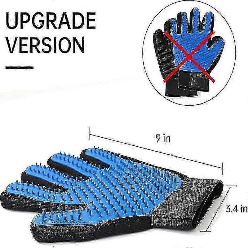 [upgraded 2-in-1 Blue Pet Grooming Glove, Xqday Dog And Cat Hair Remover Mitt With
