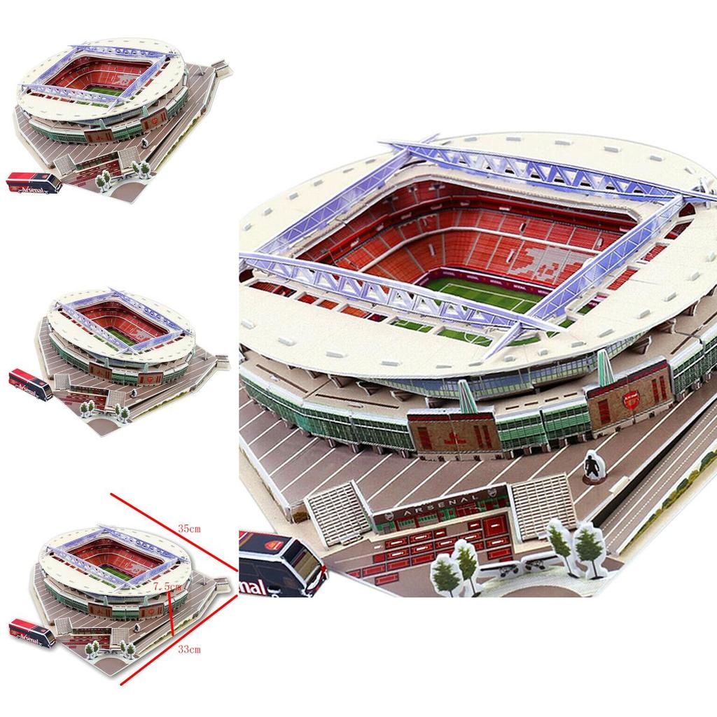 Intricately Detailed 3d Puzzle Of Uk Emirates Football Field Stadium For Kids And Adults