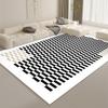 Tappeto Stampato a Scacchiera Strisce Geometriche Soggiorni Tappetino Decorativo Antiscivolo Stile Crema Casa Quotidiana Tappeto Antifouling