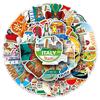 Stationery for Travel Enthusiasts 50PCS Themed Stickers, Retro European Style Waterproof PVC Vintage City Architecture Stickers Decals, Non