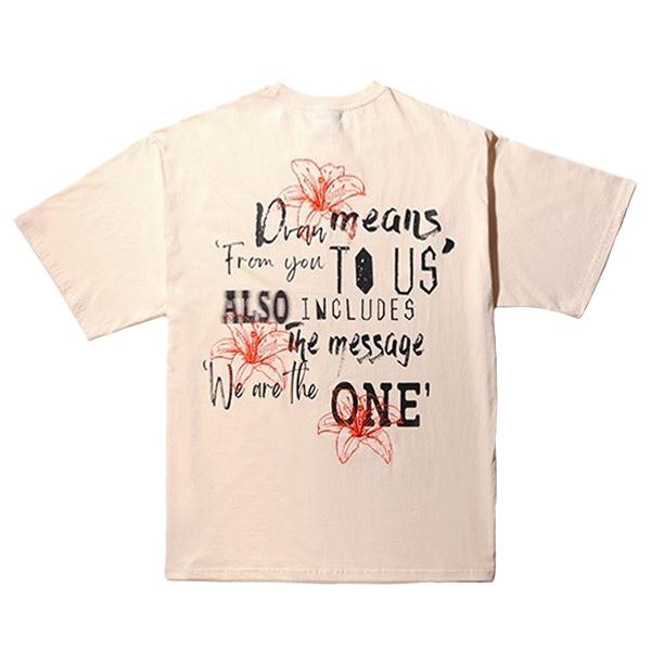 DVÀN Dvan Means With Flower Emb Half Sleeve T-Shirt (Beige)