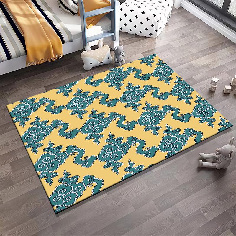 Blue Cloud Pattern Rug Non-slip rug suitable for living room and bedroom sofas