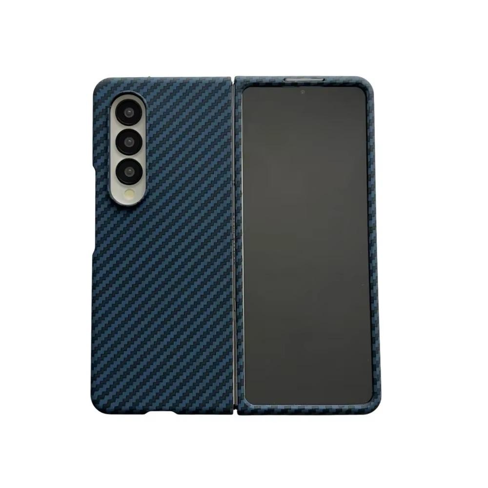 Ultra-thin Carbon Fibre Leather Phone Case for Samsung Galaxy Z Fold 7 6 5 4 3 Magsafe Wireless Charging Screen Shockproof Protect Cover