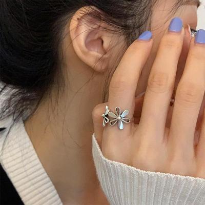 Korean Cold Style Open Flower Ring - Chic Women's Fashion Index Finger Accessory (2021)
