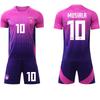 Set Tricou Germania Deplasare 2024-25 Roz-Violet #8 Kroos #7 Havertz #10 Musiala Tricouri de Fotbal