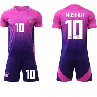2024-25 Duitsland Uit Roze-Paars Jersey Set #8 Kroos #7 Havertz #10 Musiala Voetbalshirts