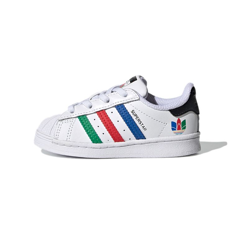 

Детские кроссовки adidas Superstar Infant Colorful Stripes Cloud White Green Core FW5240