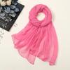 Solid Color Sunscreen Shawl Long Shawl Silk Elegant Chiffon Scarf  Spring