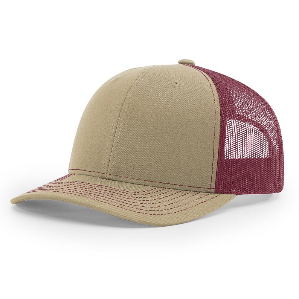 Custom 3D Embroidery Logo Baseball Dad Cap Richardson 112 Trucker Hat with Mesh Cap & Leather Patch Common Fabric Feature