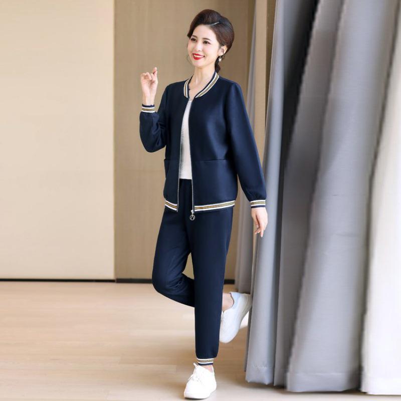 2024 Spring Sports Suits: Trendy Jackets & Two-Piece Sets for Middle-aged Women