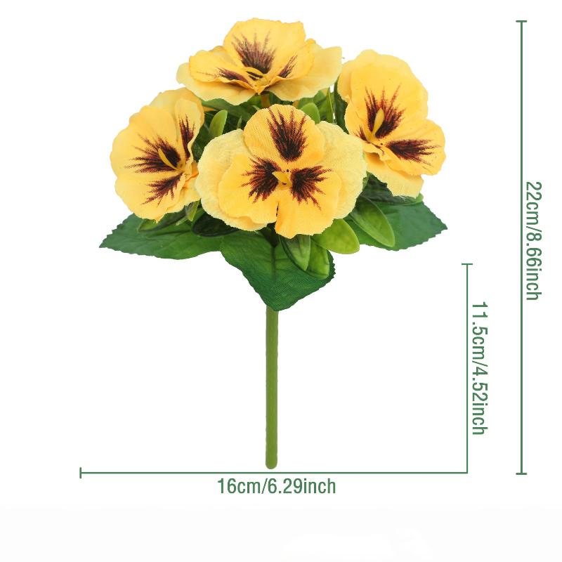 Silk Cloth Artificial Pansy Flowers DIY Phalaenopsis Simulated Rose Bouquet Soft Dyed Edged Flower Bouquet Photography Props
