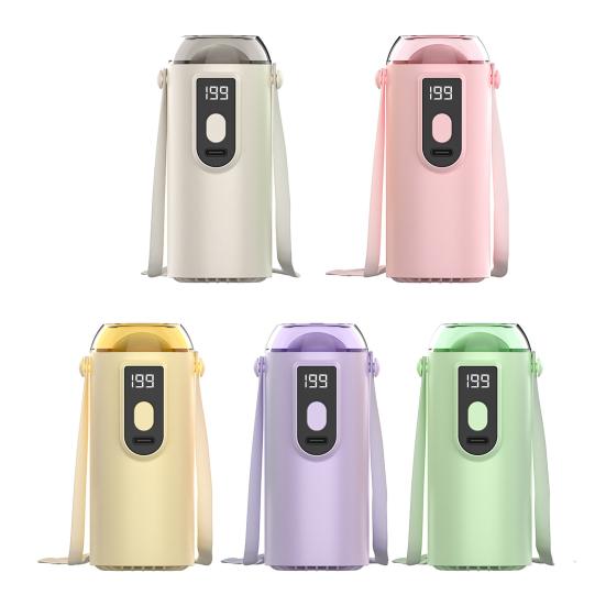 Ventilador Pessoal Portátil Mini com Display Digital Operação Silenciosa Clipe Rotativo Ventilador de Chapéu Recarregável Ventilador de Pescoço Suspenso com Cordão