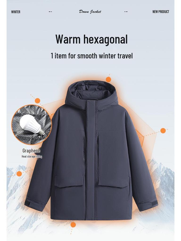 Men's Winter Hooded Warm Down Jacket - Versatile Double-Open Fashion Windbreaker
