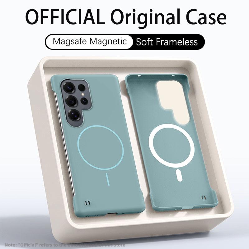 Ultratenké PC matné bezrámečkové pouzdro pro Magsafe Samsung Galaxy S25 Edge S24 FE S23 S22 Ultra Plus Magnetický nárazuvzdorný kryt