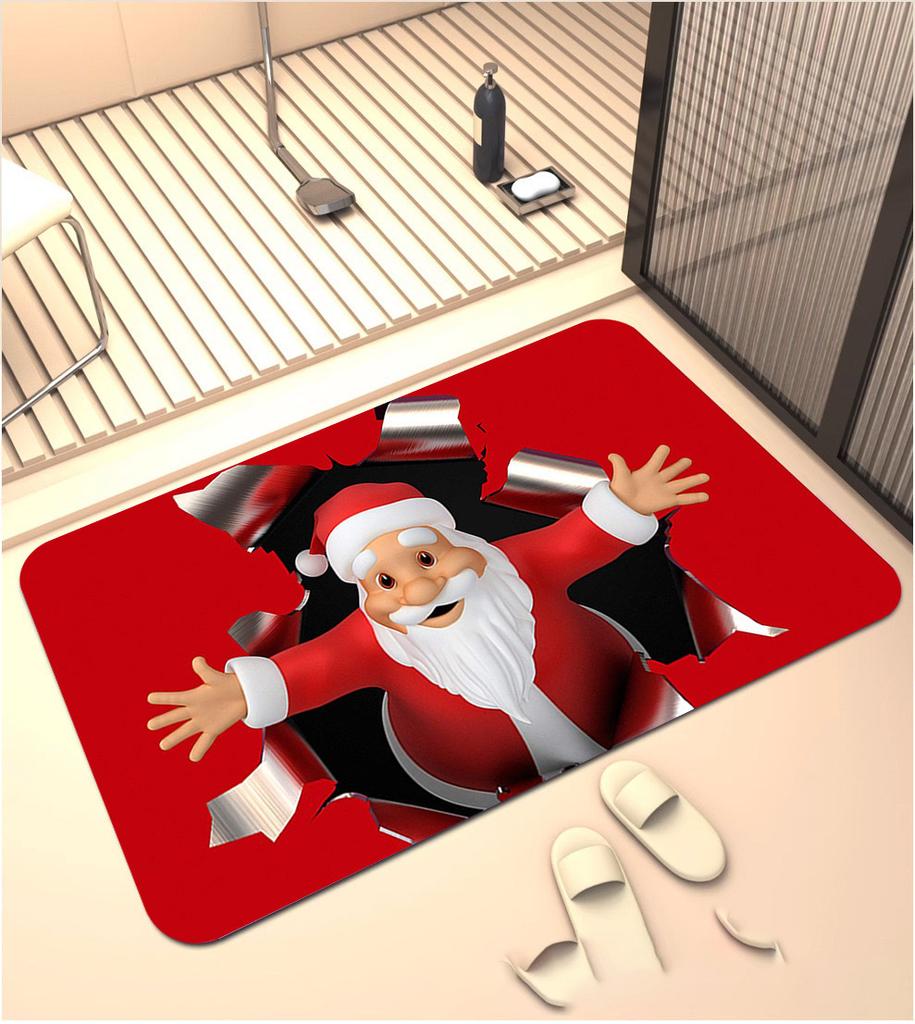 VIKAMA 2026 New Year and Christmas Floor Mat for Front Door Entry Area, Indoor and Outdoor Welcome Floor Mat, Home Decoration