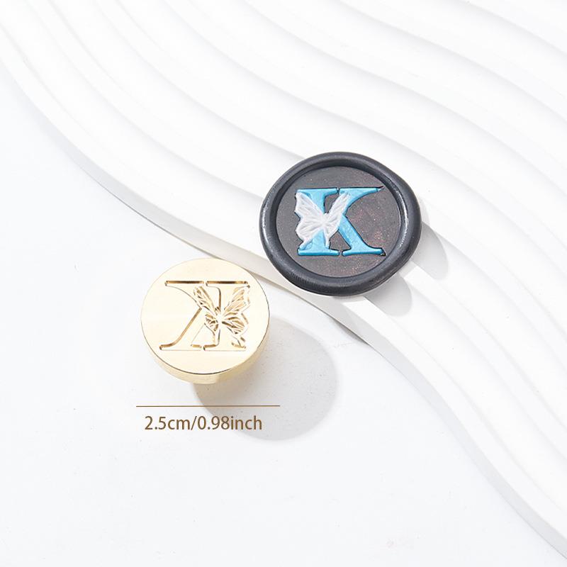 Butterfly Letter Seal(A~Z)Seal Stamp Brass Head With Wooden Handle Make Wax Seals For Wedding Invitations/Envelopes/Gift Wrap