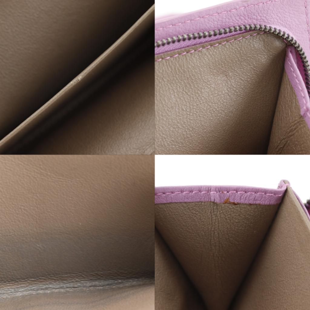 BOTTEGAVENETA Intrecciato Purse Pink Calfskin Women Used