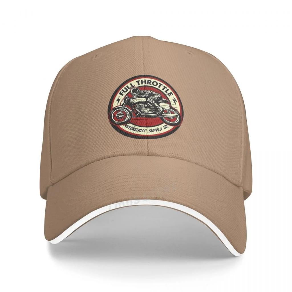 Full Throttle Cafe Racer Rockabilly Biker Baseball Cap Outdoor Riding Hats Breathable Unisex Cotton Snapback Hat