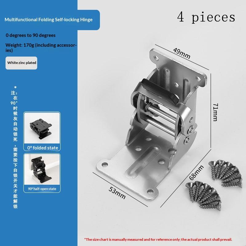 1/4Pcs Connecting Hinges 180 And 90-degree Self-locking Folding Hinges For Table Legs Hardware Accessories