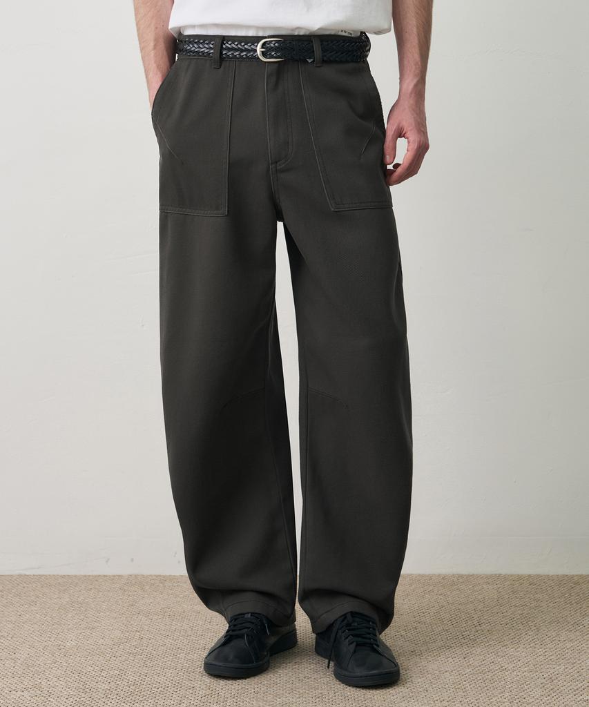 DRAW FIT Curved Washed Fatigue Pants [Charcoal]