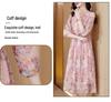Elegant Floral Silk Summer Dress for Middle-Aged Women - 2026 Beach Vacation Style