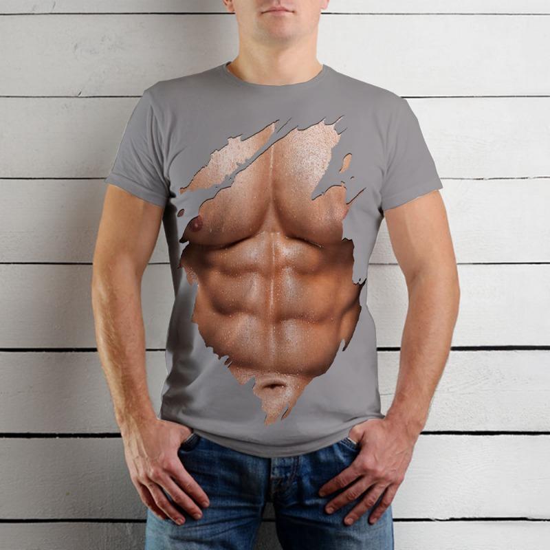 

Мужская футболка с принтом «Badminal Muscle3D», мужская модная индивидуальная футболка с коротким рукавом, летняя классная уличная одежда, свободные топы 6XL