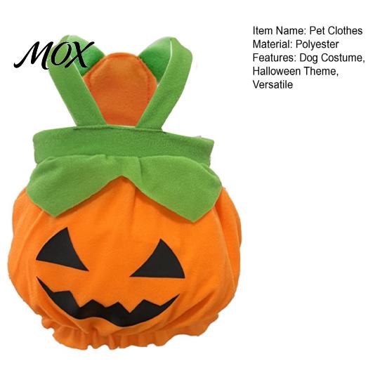 Funny Cat Apparel Pumpkin Halloween Dog Costume, Soft Polyester Pet Clothes with Puppy Outfit Comfortable Strap, Decorative for Holiday Parties