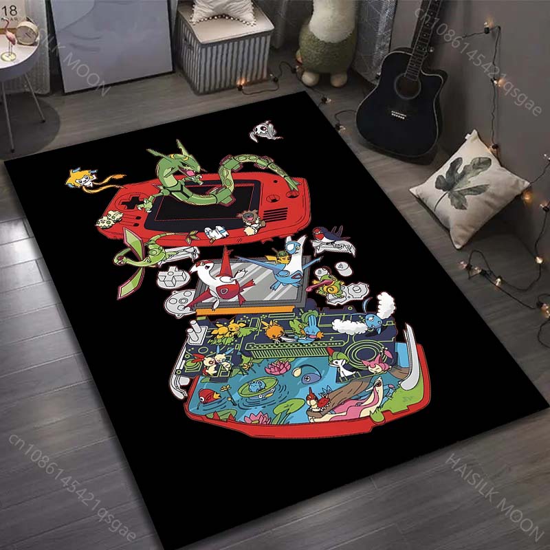 Multiple Sizes Pokemon Game Print Carpet for Living Room Bedroom Kid's Room Home Decor Non-slip Mat Area Rug Luxury Gift
