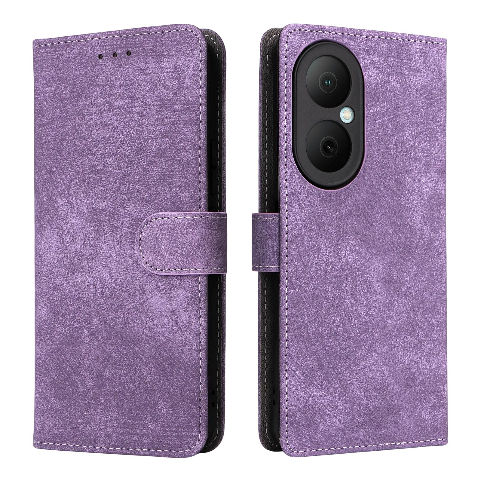 

Флип-чехол для Huawei Enjoy 80 4G из искусственной кожи, защита всего корпуса с [блокировкой RFID], противоударный, прочный, ретро чехол для телефона for Huawei Enjoy 80 4G фиолетовый