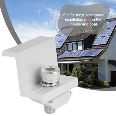 4Pcs End Clamp Solar Module Brackets Aluminum Zinc Zinc Alloy PV Panel Clip  Photovoltaic Panel Rail