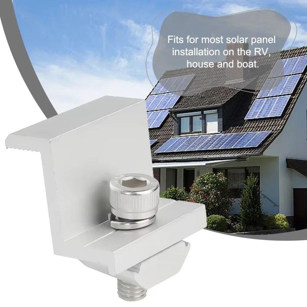 4Pcs End Clamp Solar Panel Mounting Clamp Solar System Install Accessories  Trapezoidal Roof