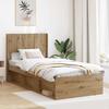 Bed Frame with Storage Space and Headboard Artisan Oak 75 x 190 cm