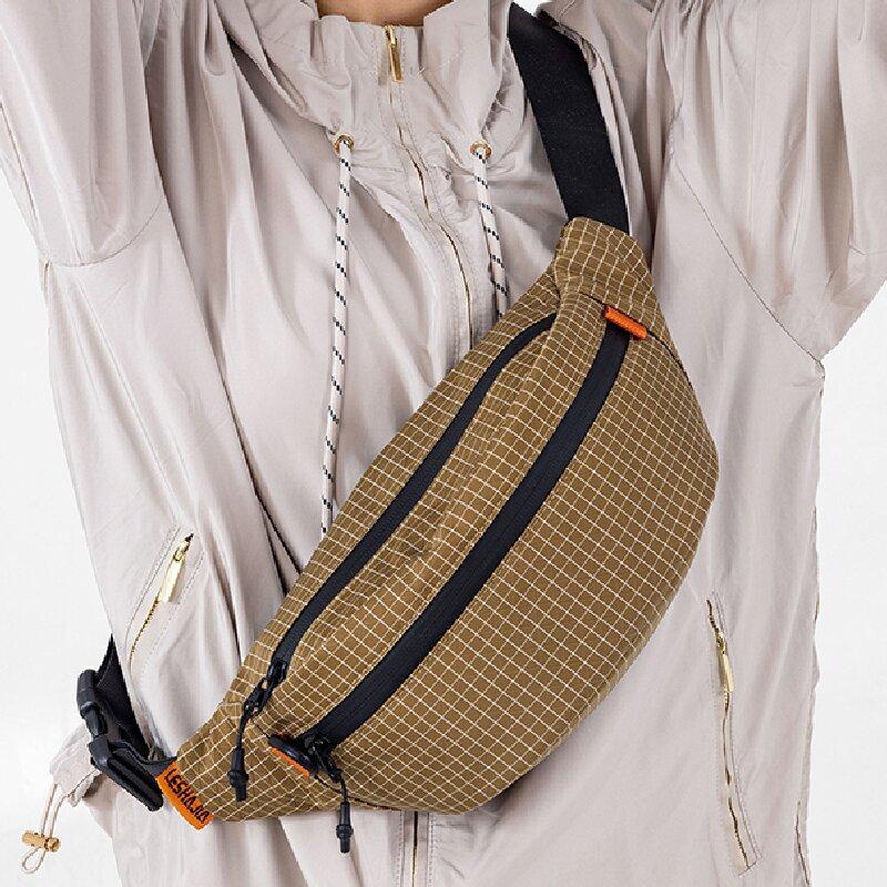 Outdoor sports lightweight breast bag men's and women's fashion travel shoulder messenger bag large capacity leisure sports fanny pack