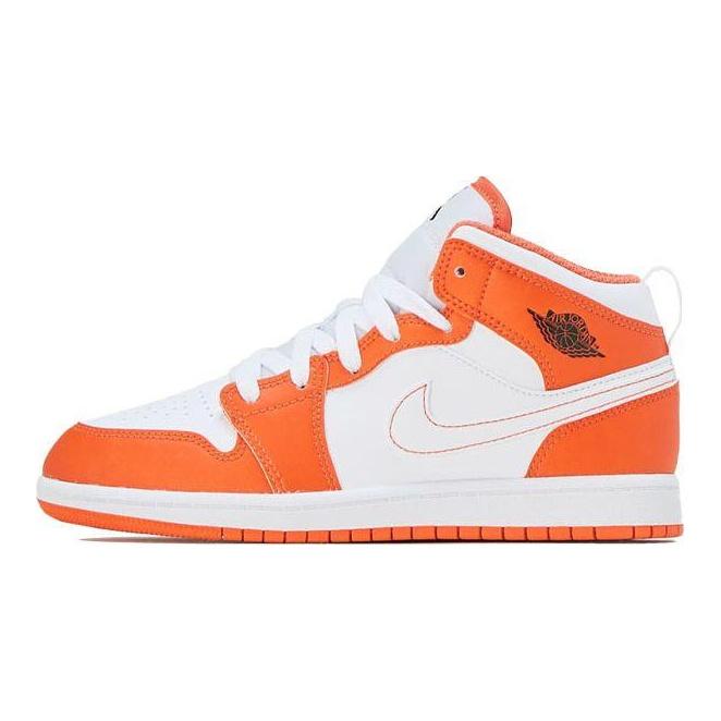 Air Jordan 1 SE PS Electro Orange Kids Sneakers Black White DM4229-800