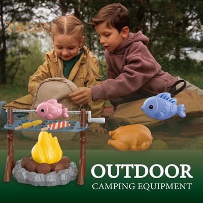 40Pcs/Set Campfire Play Food Toy Indoor Outdoor Kids Simulation Camping BBQ Picnic Cooking Accessories Playset Toddler Pretend Kitchen Toy
