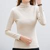 Navava Men S NT3023 STriped Mock Neck Long Sleeve T ShirT