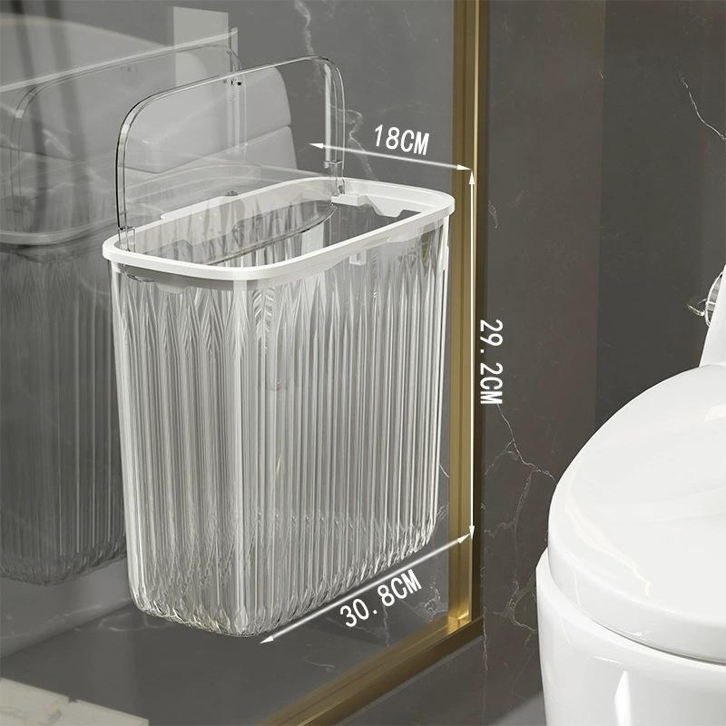 Double Seam Multifunctional Pop-Up Trash Can, High Aesthetic Light Luxury, Kitchen Wall Mounted, Large Capacity Covered Storage
