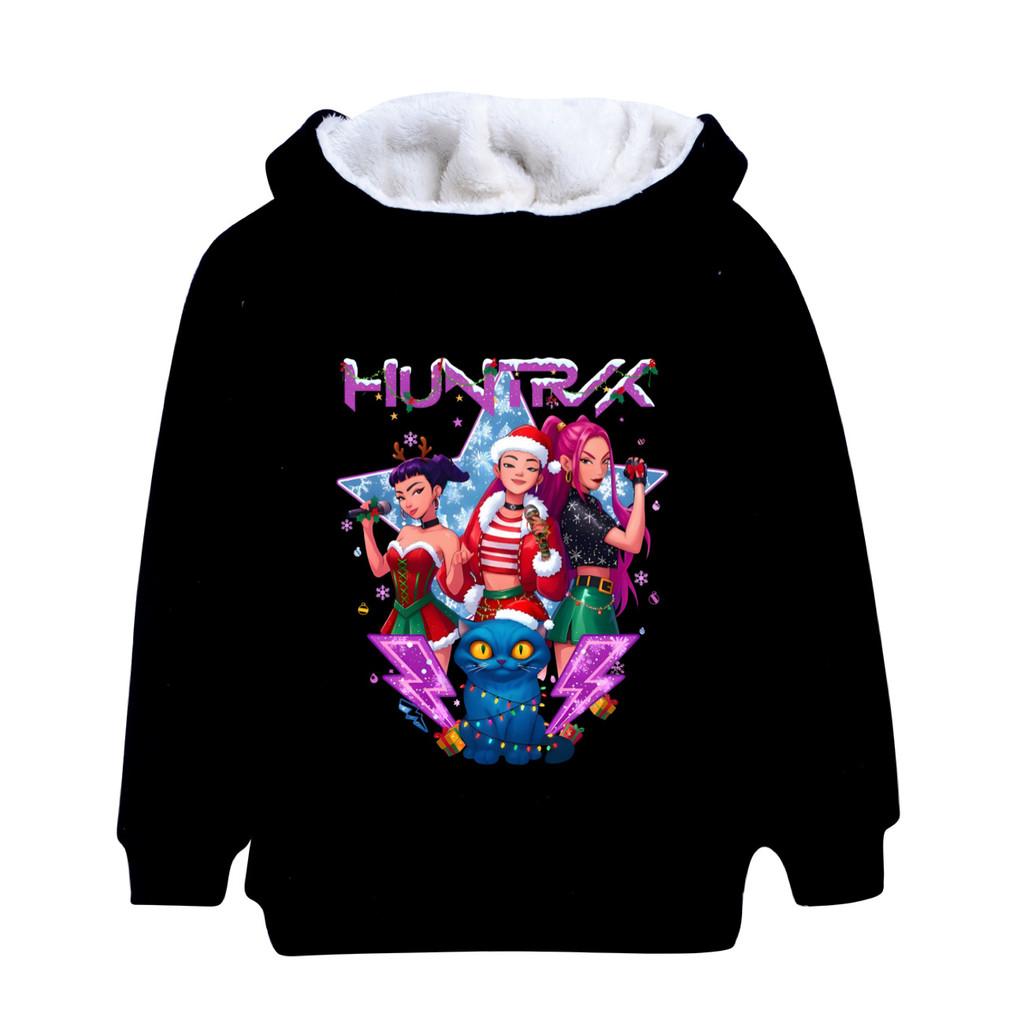 5088 Neujahr Weihnachten Kinder Mädchen Kpop Zoey Mira Rumi Print Langarm Samt Warme Jacke