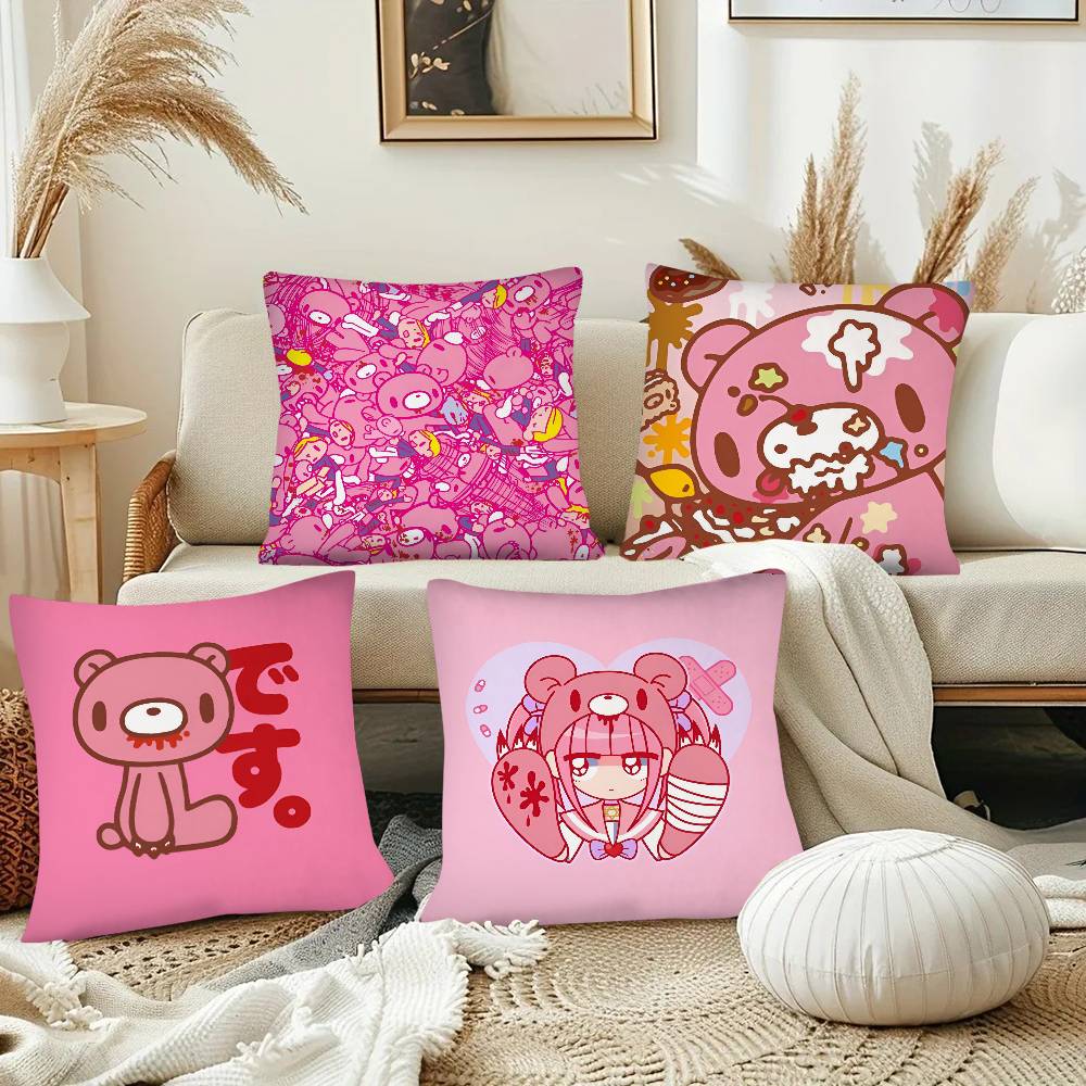 Cartoon Gloomy Bear Pillow Case Fashion Square Pillowcase Bedroom Sofa Room Ins Decoration Leisure