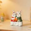 Easter Bunny Figurine Gift Idea Easter Bunny Statue Cute Hare Figurine for Living Room, TV Cabinet, Shelf