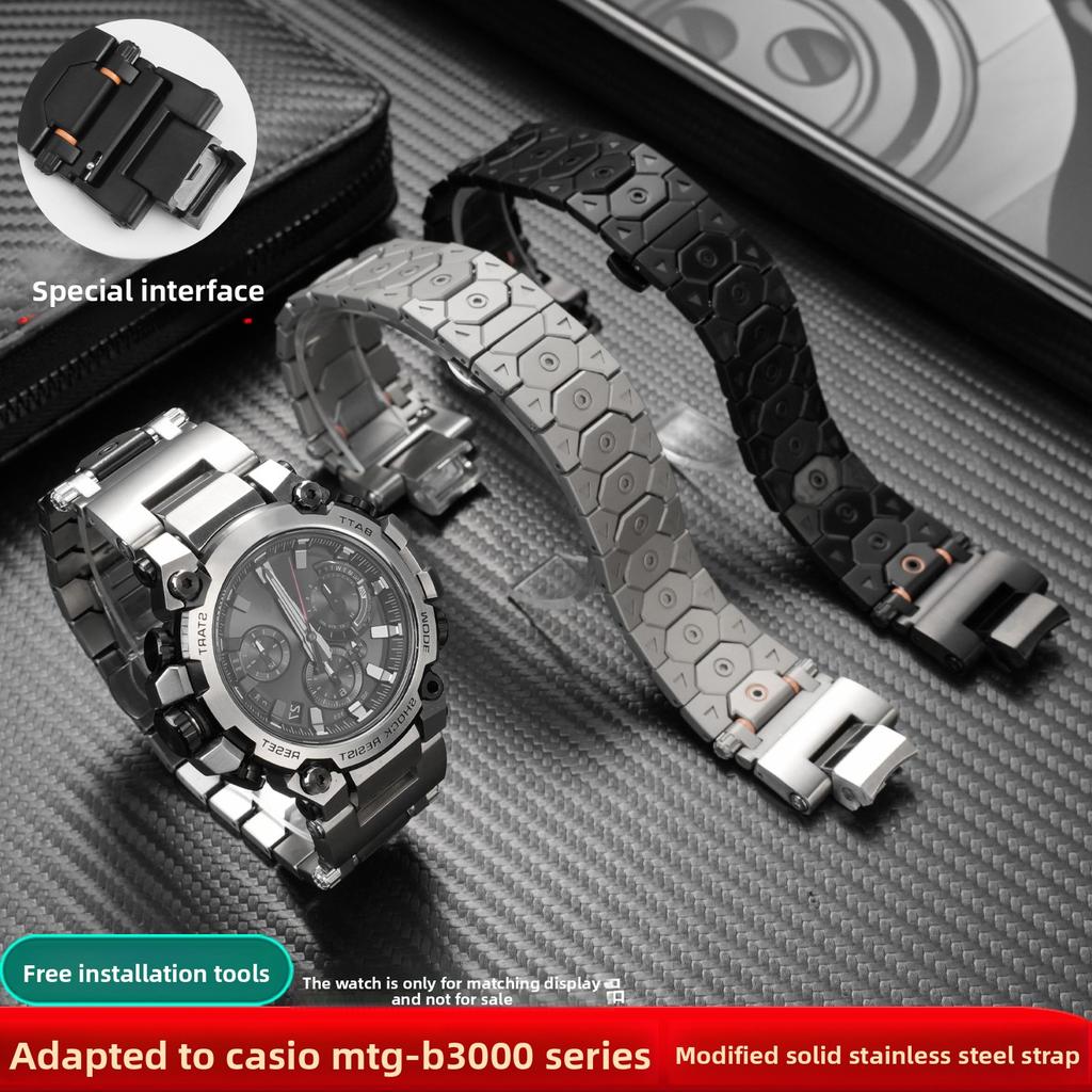 Cinturino a sgancio rapido per Casio G-SHOCK MTG-B3000B/BD Uomo cinturino in acciaio inossidabile modificato Braccialetto metallico sportivo alla moda