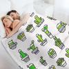 COCK PLANTS CACTUS GREEN WATERCOLOR Throw Blanket Single sofa bed Blankets Sofas Of Decoration Plush Blankets