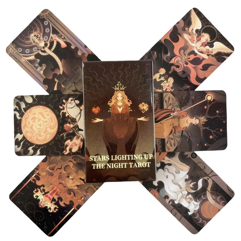 Stars Lighting Up the Night Tarot REGULAR Vibrant Asian Style Cartoon Deck Delicate Line Art Unique Indie Tarot Deck for Beginn