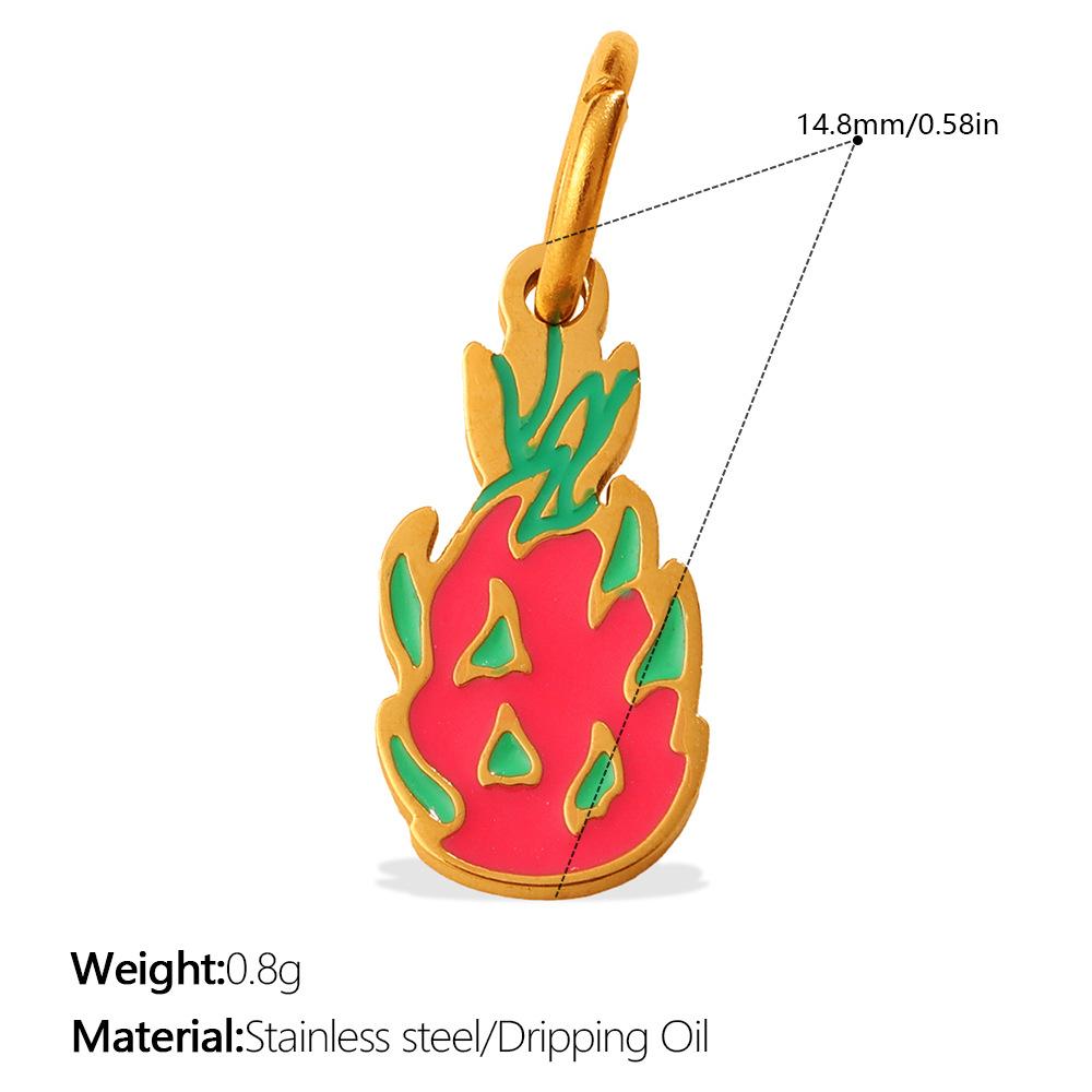 

2026 Creative Simple and Versatile New Small Fresh Pendant Colored Dripping Strawberry Apple Cute Pendant Female