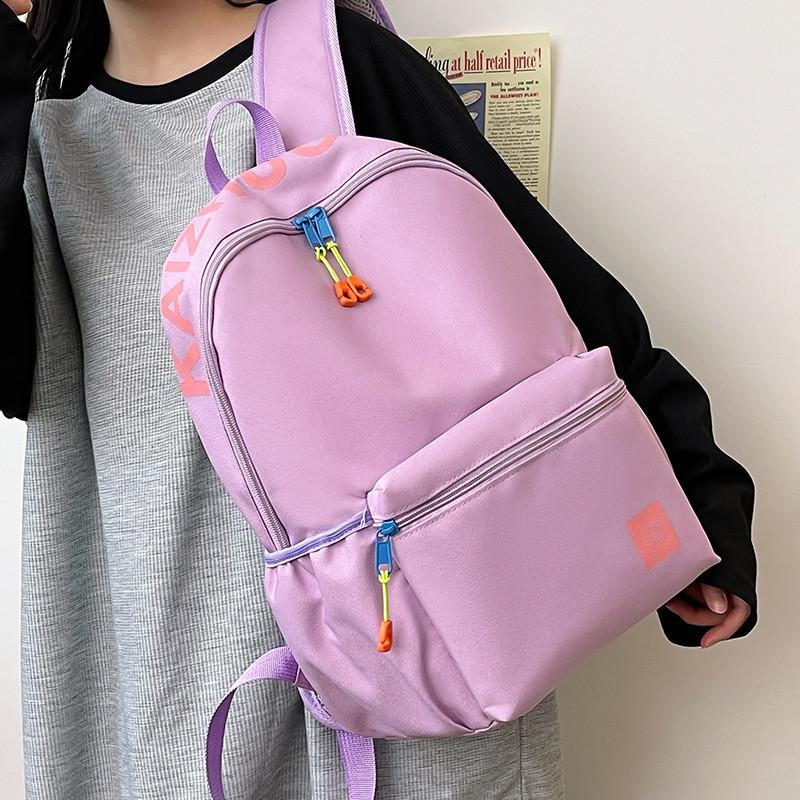 New Fashion Color Block Cute Backpack For Teens Lightweight And Stylish Shoulder Bag With High Color Value