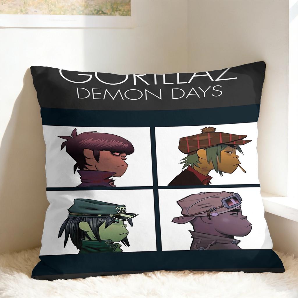 Pillow Case Music Bnad G-Gorillazs Comfy Pillow Cover For Sofa Couch Bed Living Room Retro Trendy Pillowcases
